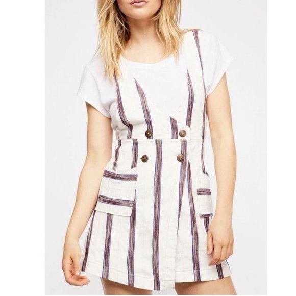 Free People Dresses & Skirts - Free People Canyonland Pinafore Striped Dress Size 8